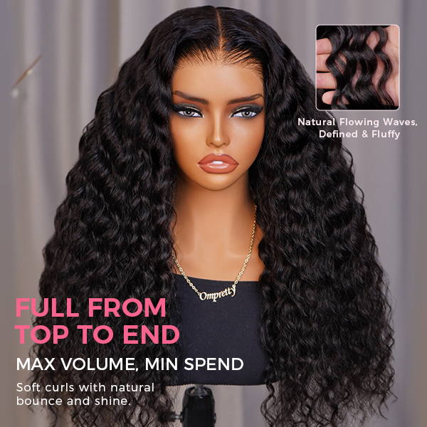 [Model Length = $145] New In Loose Curly M-Cap 9x6 Wear Go Wig Pre-Bleached Knots Loose Deep Glueless Wig