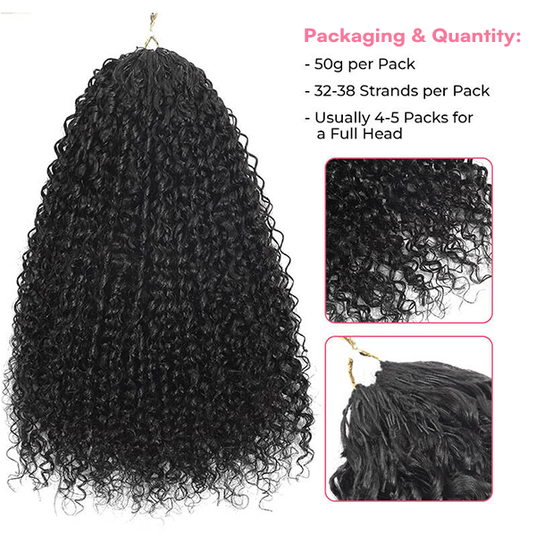 Kinky Curly Crochet Human Hair for Natural Boho Braids Miracle Knots Ready Time-Saving Pre-Separated Tangle Free