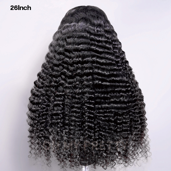 OhMyPretty Wear Go Glueless Deep Wave 9x6 Lace Wig M Cap Pre-Bleached Mini Knots Pre-Plucked