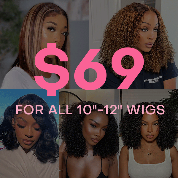 24 HRS Shipping | 10''-12" Wear Go Glueless Wigs All $85 Super Flash Sale Limited Time Limited Stock With Free Gifts