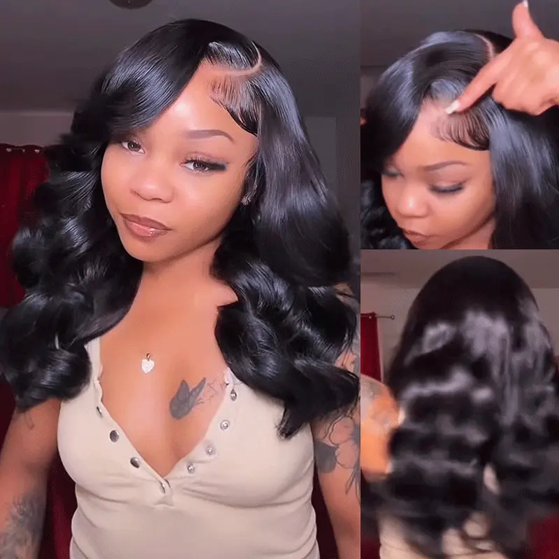 Side Part Layer Cut Body Wave 9x6 M Cap Wear Go Glueless Wig Invisi Draw Strings With Baby Hair Pre Bleached Single Knots