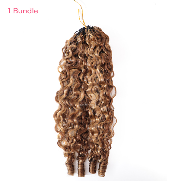 Highlight Burmese Curly Crochet Human Hair for Boho Braids Plush Texture Time-Saving Pre-Separated Tangle Free