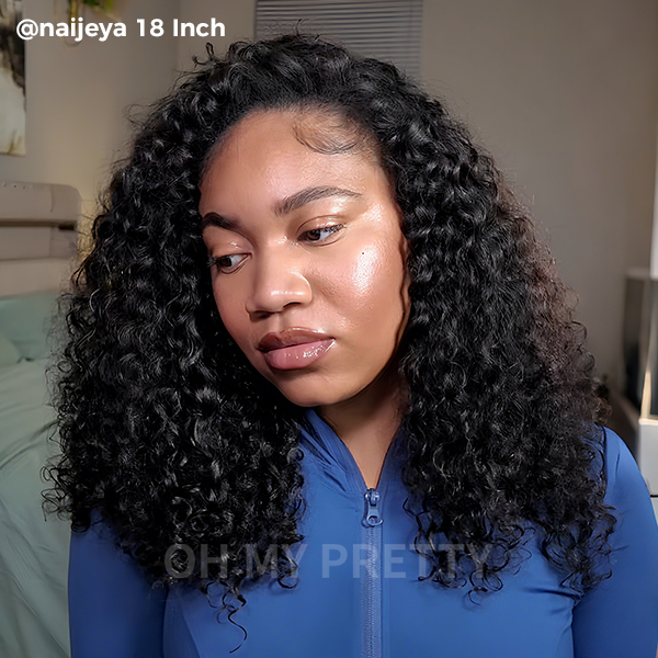 OhMyPretty water wave half wig natural look