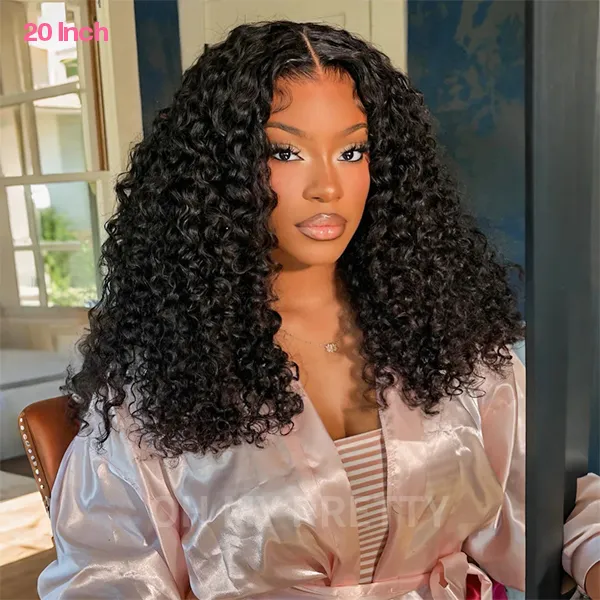 OhMyPretty Wear Go Glueless Water Wave 9x6 Lace Wig M Cap Pre-Bleached Mini Knots Pre-Plucked