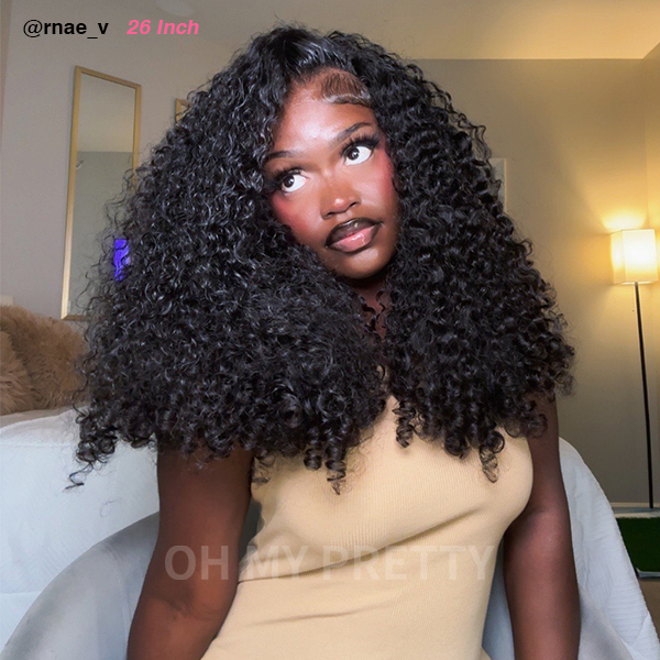 Voluminous & Bouncy Burmese Curly  M-Cap 9x6 Draw-strings Wear Go Wig Bleached Knots Glueless Wig