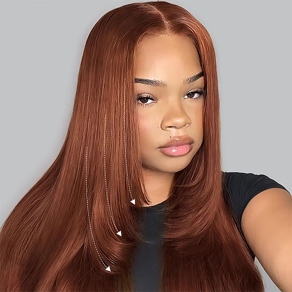 Layered Cut Reddish Brown Straight Wear Go Glueless 7x5 Lace Wigs Pre-Plucked Hairline Pre-Cut Lace Tiny Knots Flash Sale