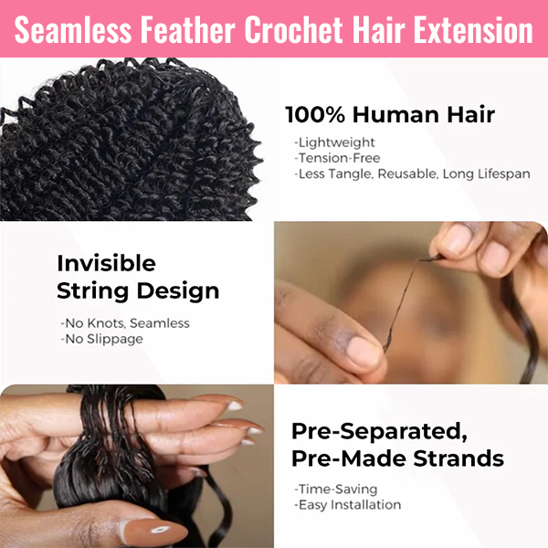 Afro Curly Crochet Human Hair for Natural Boho Braids Miracle Knots Ready Time-Saving Pre-Separated Tangle Free