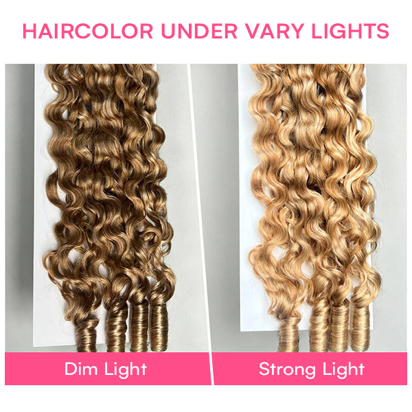 Brown Blonde Blend Burmese Curly #27/30/613 Crochet Human Hair for Boho Braids Pre-Separated Miracle Knots Tangle Free