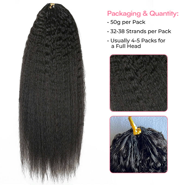 Kinky Straight Crochet Human Hair for Natural Boho Braids Miracle Knots Ready Time-Saving Pre-Separated Tangle Free