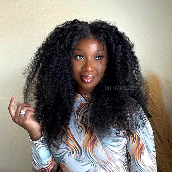 Luxury Wear Go 13x6 Kinky Curly Glueless Wig HD Lace Front Wig Real Ear To Ear With Invisi Draw-string Wig