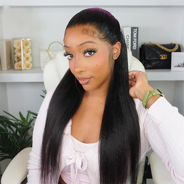 Wear Go 13x6 Silky Straight Glueless Wig HD Lace Front Wig With Invisi Draw-strings