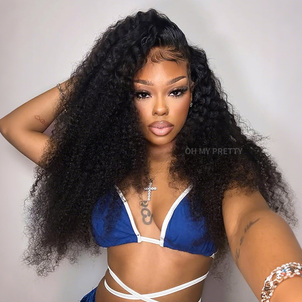 Luxury Wear Go 13x6 Kinky Curly Glueless Wig HD Lace Front Wig Real Ear To Ear With Invisi Draw-string Wig