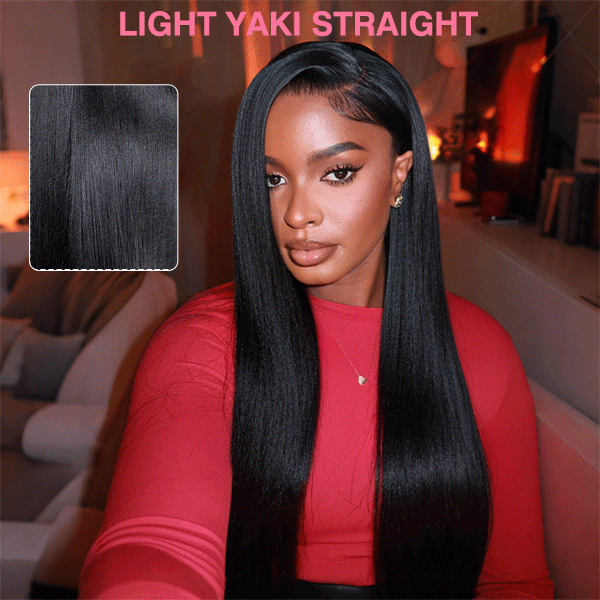 OhMyPretty M Cap Yaki Straight 9x6 Wear Go Wig Pre-Bleached Tiny Knots Glueless Wig Human Hair