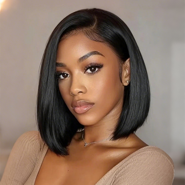 OhMyPretty Straight M-Cap 9x6 Wear Go Glueless Wig Short Bob Wig Mini Knots