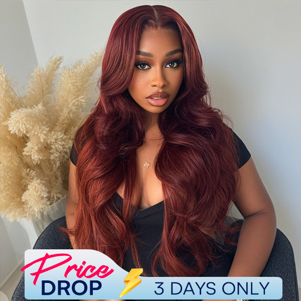 OhMyPretty Face-Framing Layers Reddish Brown Color Wear Go Upgraded Body Wave Glueless 7x5 Lace Wig With Pre-plucked Hairline