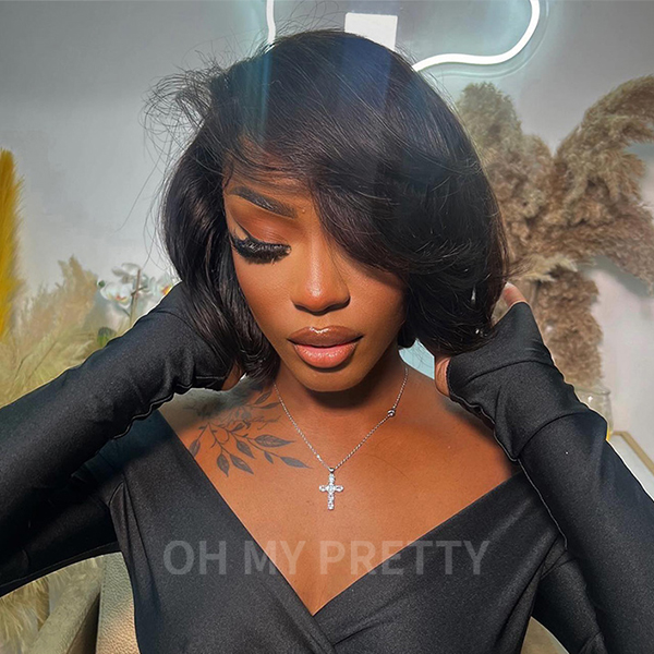 Chic Style Wear Go Blow Out Straight Bob 7x5 HD Lace Glueless Wig Pre-Bleached Tiny Knots