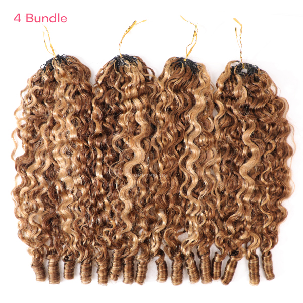 Highlight Burmese Curly Crochet Human Hair for Boho Braids Plush Texture Time-Saving Pre-Separated Tangle Free