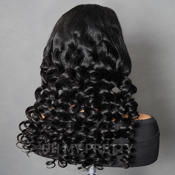 OhMyPretty Glueless Wand Curl Wear Go 6x4 HD Lace Wig With Pre-Plucked Natual Hairline Pre-Cut HD Lace Tiny Knots