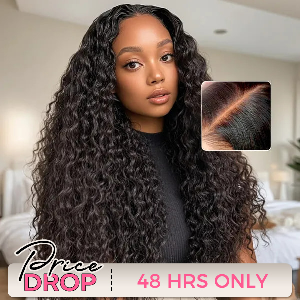 OhMyPretty Wear Go Glueless Water Wave 9x6 Lace Wig M Cap Pre-Bleached Mini Knots Pre-Plucked