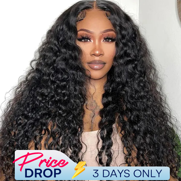 OhMyPretty Wear Go Glueless Deep Wave 9x6 Lace Wig M Cap Pre-Bleached Mini Knots Pre-Plucked