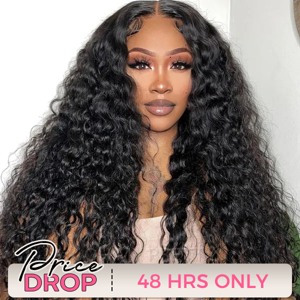 OhMyPretty Wear Go Glueless Deep Wave 9x6 Lace Wig M Cap Pre-Bleached Mini Knots Pre-Plucked