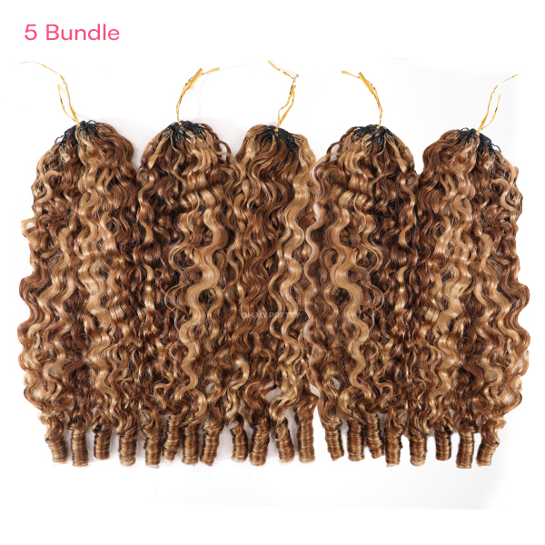 Highlight Burmese Curly Crochet Human Hair for Boho Braids Plush Texture Time-Saving Pre-Separated Tangle Free