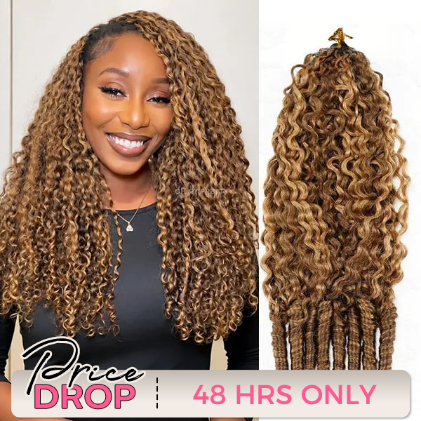 Highlight Burmese Curly Crochet Human Hair for Boho Braids Plush Texture Time-Saving Pre-Separated Tangle Free