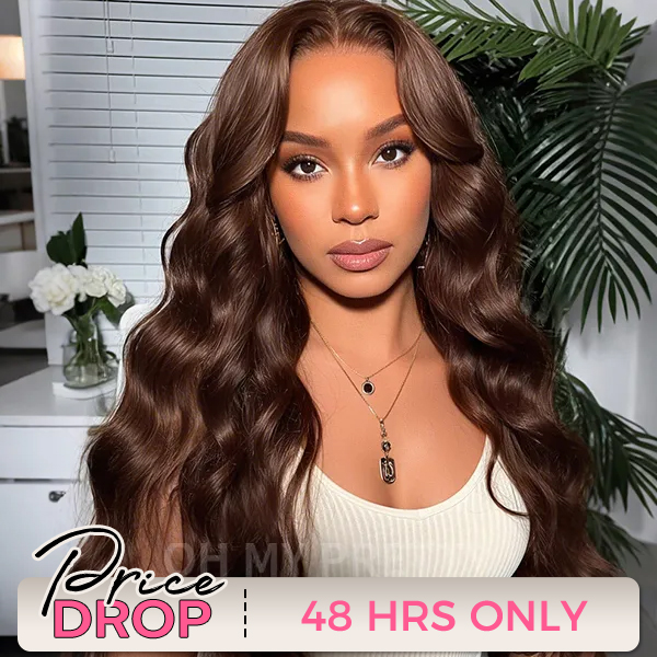 OhMyPretty Face-Framing Layers #4 Dark Brown Colored Loose Wave  Wear Go Glueless 7x5 Lace Wig Human Hair Wig