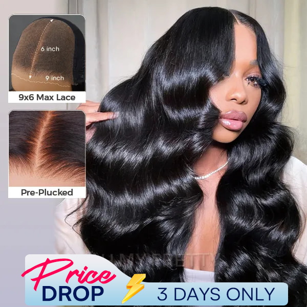 OhMyPretty Wear Go Glueless 9x6 Lace Body Wave Wig M Cap Pre Cut Lace with Natural Hairline Mini Knots