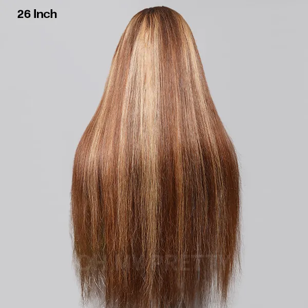 20inch Highlight Brown 13x4 HD Lace Front Wig Color Straight Wig
