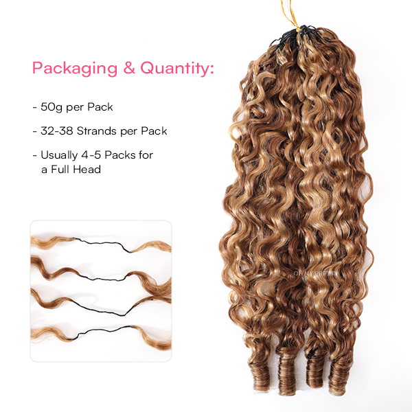 Highlight Burmese Curly Crochet Human Hair for Boho Braids Plush Texture Time-Saving Pre-Separated Tangle Free