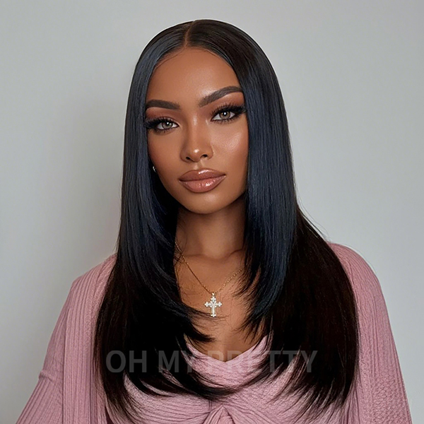 Glueless Layered Cut Straight Wear Go 7x5 Lace Wigs Pre-Plucked Hairline Pre-Cut Lace Tiny Knots 100% Human Hair Flash Sale