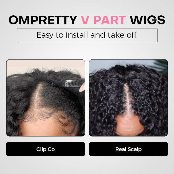 water wave v part wig easy install