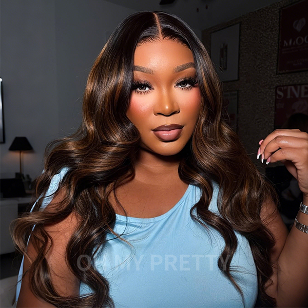 New In Balayage Highlight Body Wave 9x6 Tpart Lace Wear Go Glueless Wig Human Hair Wig Pre Bleached