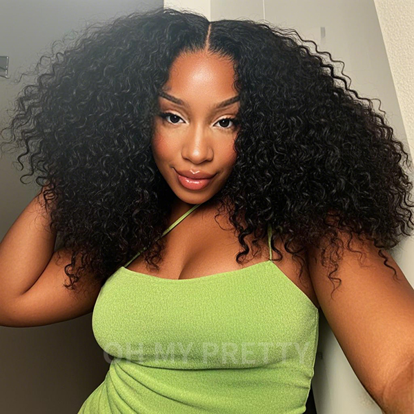 OhMyPretty Wear Go Afro Curl Glueless 6x4 HD Lace Closure Wig With Pre-plucked Edges