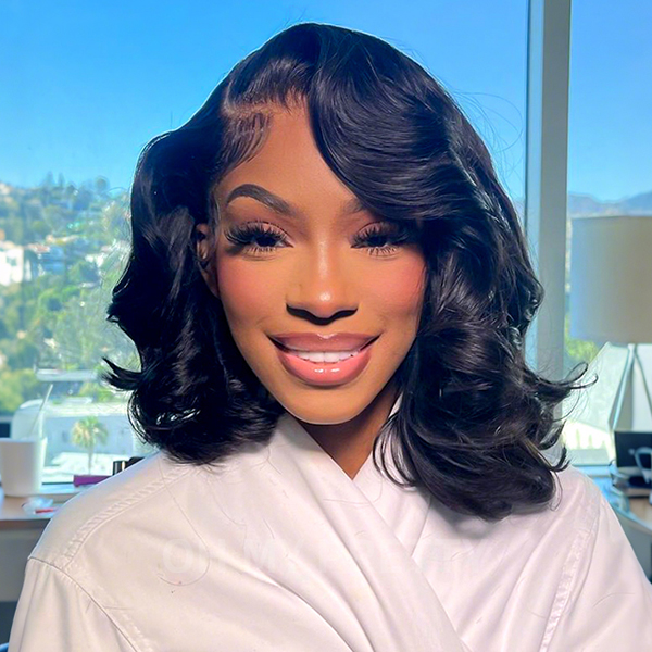 OhMyPretty Body Wave M-Cap 9x6 Wear Go Glueless Wig Short Bob Wig Mini Knots