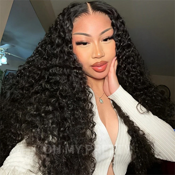 OhMyPretty Wear Go Glueless Water Wave 9x6 Lace Wig M Cap Pre-Bleached Mini Knots Pre-Plucked