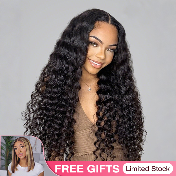 169 Get 2 Wigs | Glueless Water Wave Wear Go 7x5 HD Lace Wig With Pre-plucked Edges Super Pre-bleached Knots 250% Density