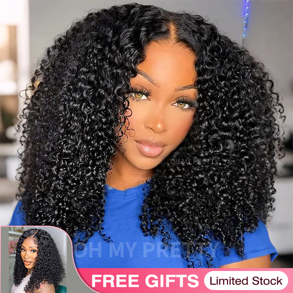 $199 Get 2 Wigs | Wear Go Glueless 9x6 HD Lace Kinky Curly Wig M Cap Pre Cut Lace with Natural Hairline Mini Knots With Draw-strings