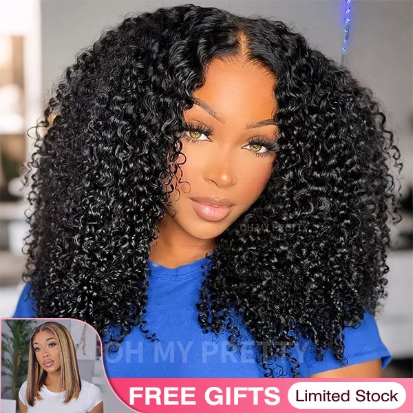 $199 Get 2 Wigs | Wear Go Glueless 9x6 HD Lace Kinky Curly Wig M Cap Pre Cut Lace with Natural Hairline Mini Knots With Draw-strings