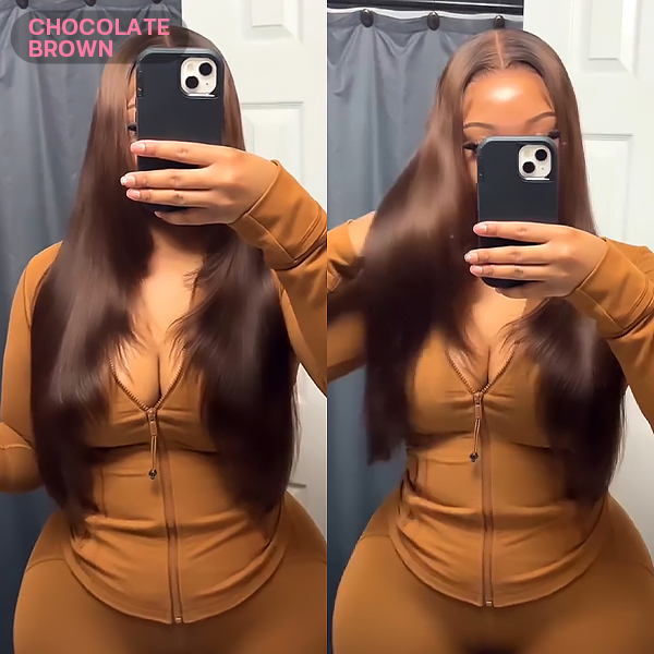 OhMyPretty Glueless Layered Cut Straight Wear Go 6x4 HD Lace Wigs Pre-Plucked Hairline Pre-Cut HD Lace Tiny Knots 100% Human Hair