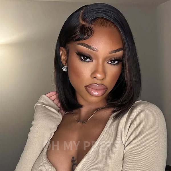 OhMyPretty Straight M-Cap 9x6 Wear Go Glueless Wig Short Bob Wig Mini Knots