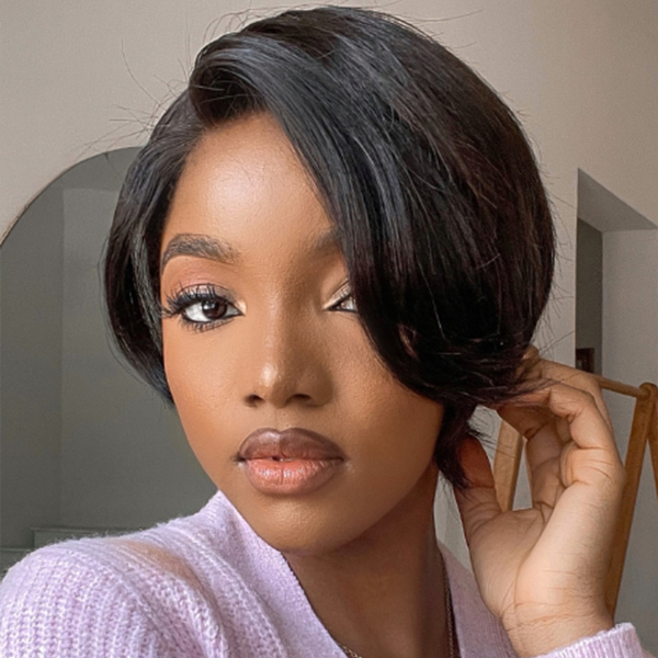 OhMyPretty Straight Pixie Haircut 13*4 Bob Lace Frontal wig