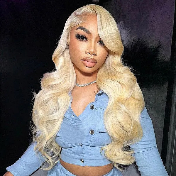 OhMyPretty #613 Blonde Body Wave 13x4 Lace Front Wig with Pre-plucked Edges