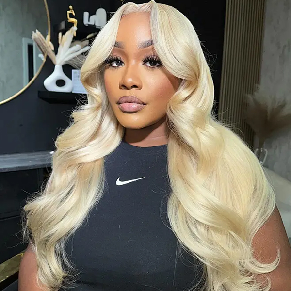 OhMyPretty #613 Blonde Body Wave 13x4 Lace Front Wig with Pre-plucked Edges