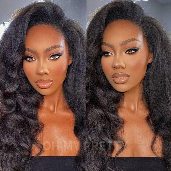 kinky straight half wigs flip over style