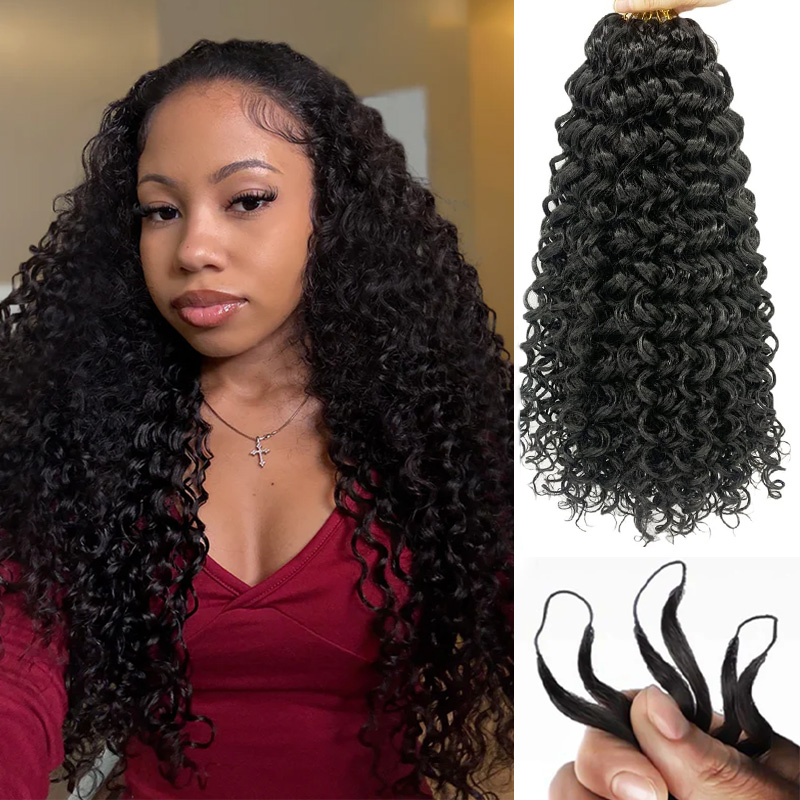 Water Wave Crochet Human Hair for Natural Boho Braids Miracle Knots Ready Time-Saving Pre-Separated Tangle Free