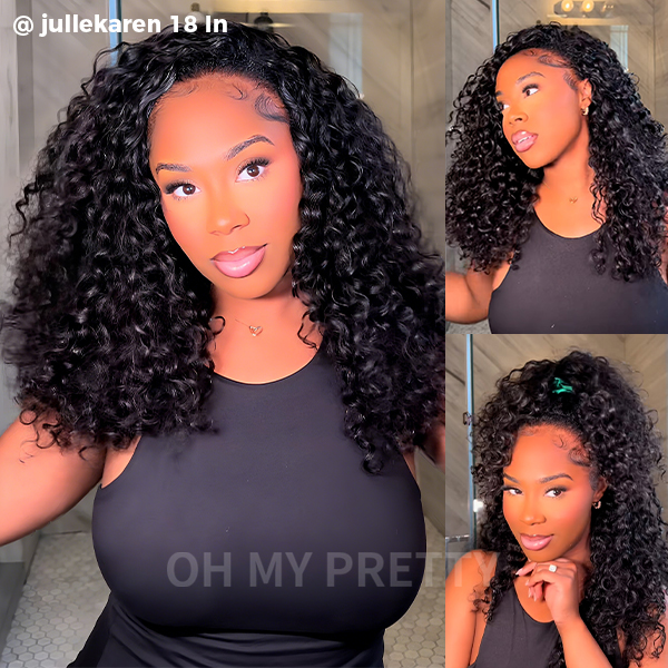 18 inch half wig water wave