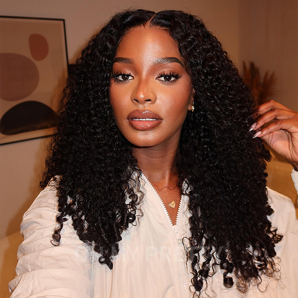 Voluminous & Bouncy Burmese Curly  M-Cap 9x6 Draw-strings Wear Go Wig Bleached Knots Glueless Wig