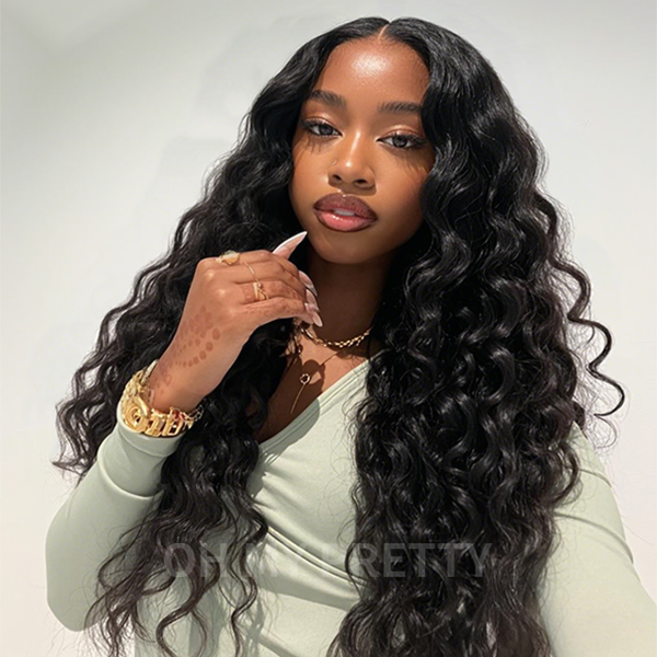 OhMyPretty Wear Go Glueless 9x6 Lace Loose Deep Wave Wig M Cap Pre Cut Lace with Natural Hairline Mini Knots